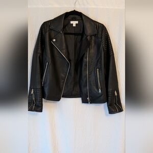 Topshop Black Leather Biker Jacket